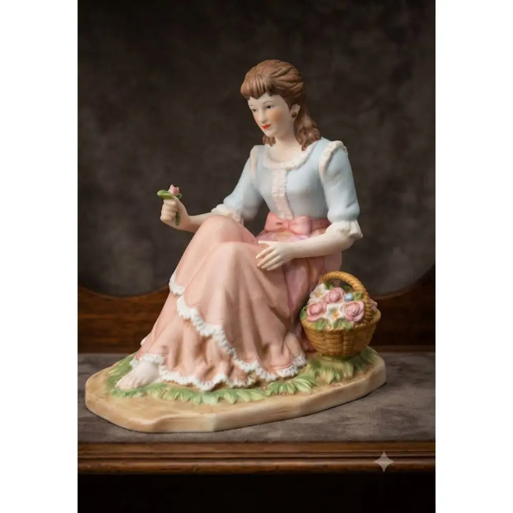 The Floral Gatherer, Porcelain Statue, exquisite detail and classic aesthetic make it a truly memorable treasure